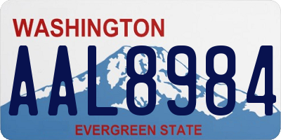 WA license plate AAL8984