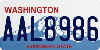 WA license plate AAL8986