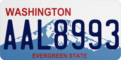 WA license plate AAL8993