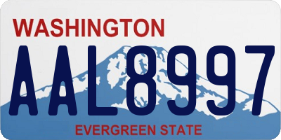 WA license plate AAL8997