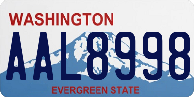 WA license plate AAL8998