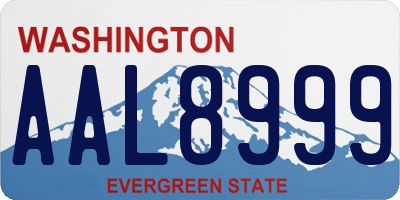 WA license plate AAL8999