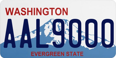 WA license plate AAL9000