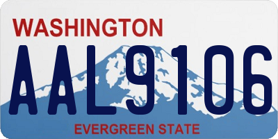 WA license plate AAL9106