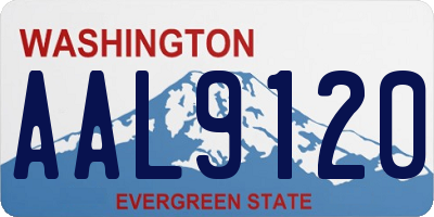 WA license plate AAL9120