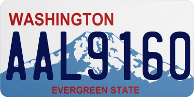 WA license plate AAL9160