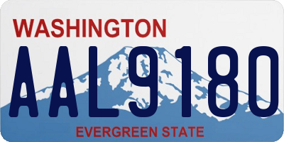WA license plate AAL9180