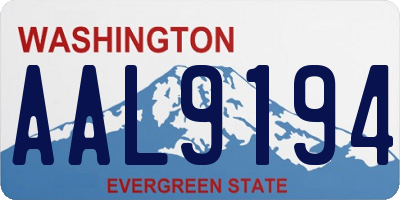 WA license plate AAL9194