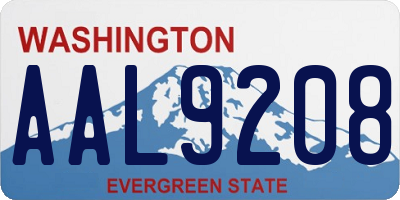 WA license plate AAL9208