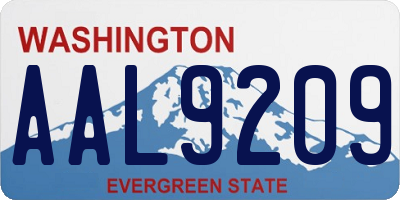 WA license plate AAL9209