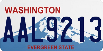 WA license plate AAL9213