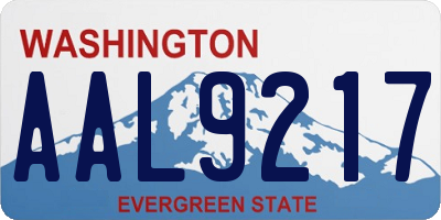 WA license plate AAL9217