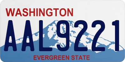WA license plate AAL9221