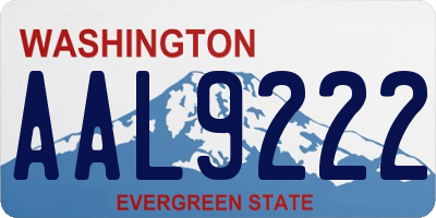 WA license plate AAL9222