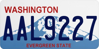 WA license plate AAL9227