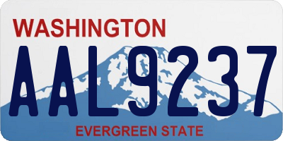 WA license plate AAL9237