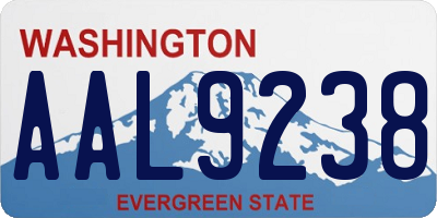 WA license plate AAL9238