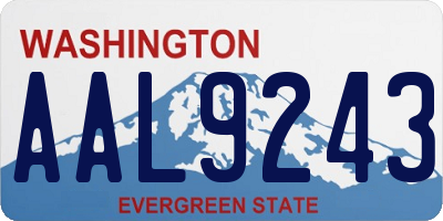 WA license plate AAL9243