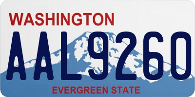 WA license plate AAL9260