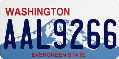 WA license plate AAL9266