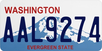 WA license plate AAL9274