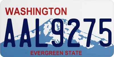 WA license plate AAL9275