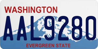WA license plate AAL9280