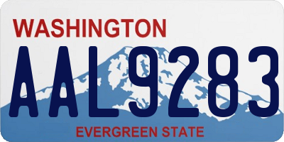 WA license plate AAL9283