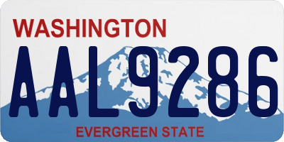 WA license plate AAL9286