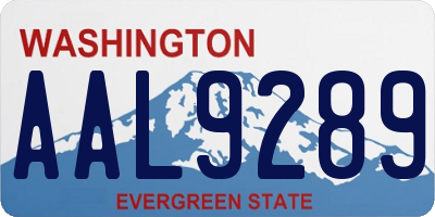 WA license plate AAL9289