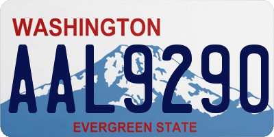 WA license plate AAL9290