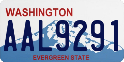 WA license plate AAL9291