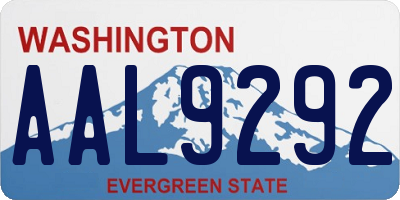 WA license plate AAL9292