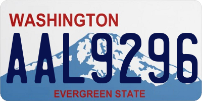 WA license plate AAL9296