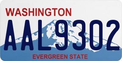 WA license plate AAL9302