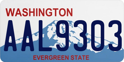 WA license plate AAL9303