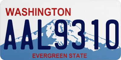 WA license plate AAL9310