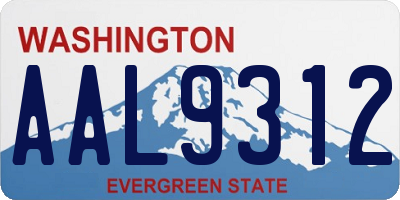 WA license plate AAL9312