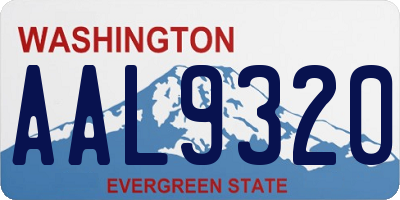 WA license plate AAL9320