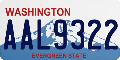 WA license plate AAL9322