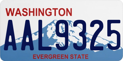 WA license plate AAL9325
