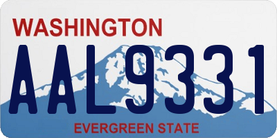 WA license plate AAL9331