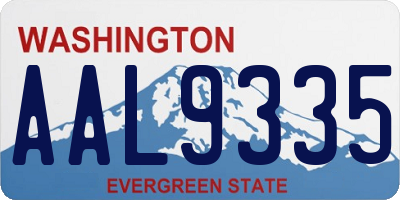 WA license plate AAL9335