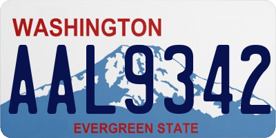 WA license plate AAL9342