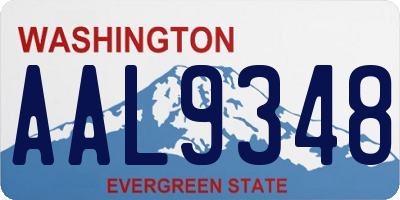 WA license plate AAL9348