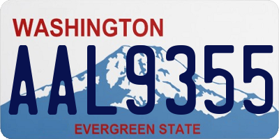 WA license plate AAL9355