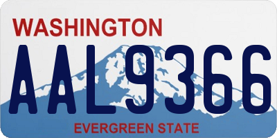 WA license plate AAL9366