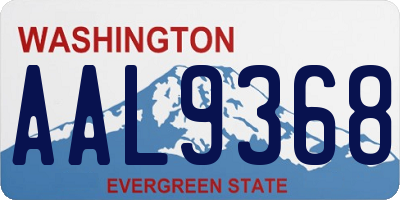 WA license plate AAL9368