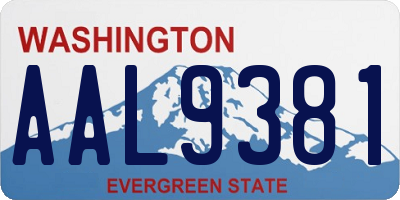 WA license plate AAL9381