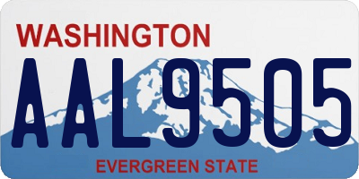 WA license plate AAL9505